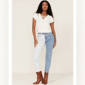 Levi's Women's 501 Original Selvedge Two-Tone High Rise‎ Cropped Jeans Size 25